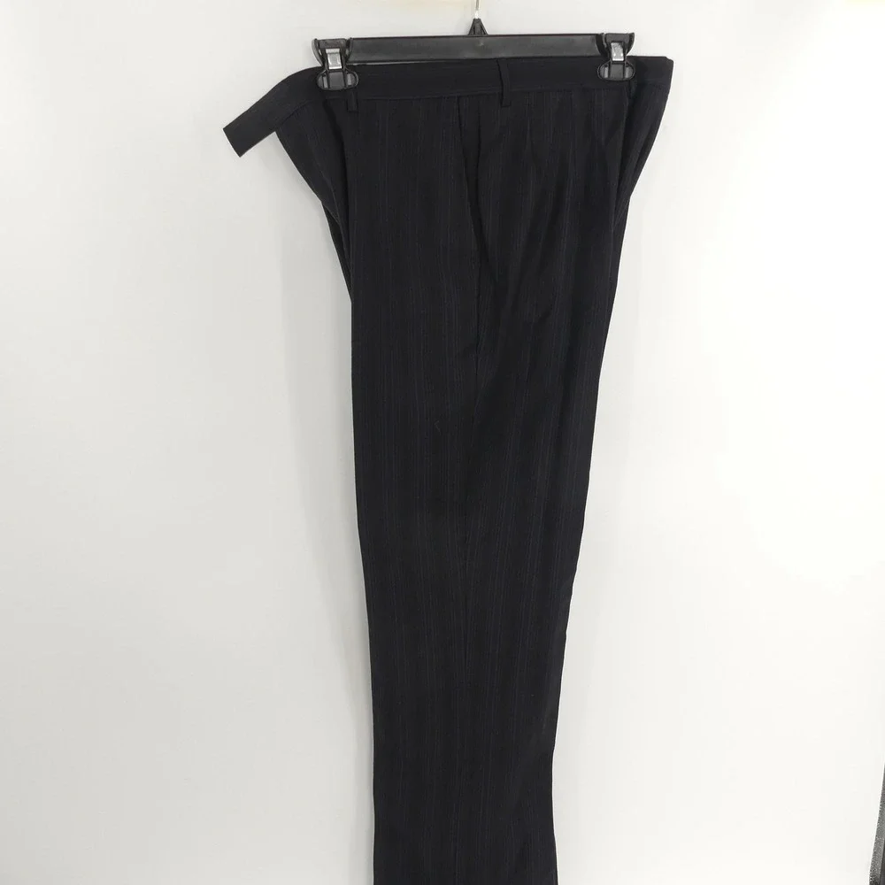 Ted Baker London 2-Piece Suit‎ Black Blue Stripe Wool Men's 42L 36x35